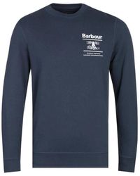 Barbour - Navy reed crew sweatshirt - Lyst