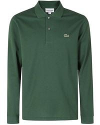 Lacoste - Tops ,Groen ,Katoen Klassiek.12.12 Poloshirt Met Lange Mouwen - Lyst
