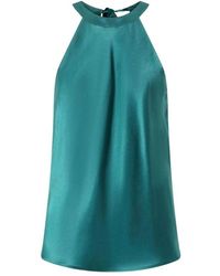 Pinko - Satin + Georgette Top - Lyst