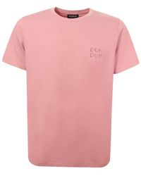 Dondup - Rosa Logo-Print Rundhals T-Shirt - Lyst