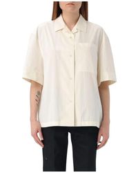 Jil Sander - Klassisches Weißes Kurzarmhemd - Lyst