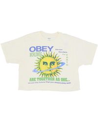 Obey - Tops ,Weekend Crop Tee Together As One - Lyst