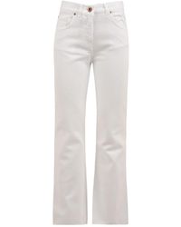Aspesi - Jeans ,Wit ,Denim Denim Geperste Broek - Lyst