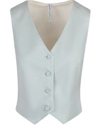 Liviana Conti - Wollmischung v-ausschnitt ärmelloses gilet - Lyst