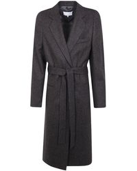 Maison Margiela - Jassen ,Bruin ,Wol Geknoopte Wollen Jas Met Visgraatpatroon - Lyst
