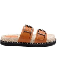 Castañer - Karamellbraune flache schuhe mit doppelriemen - Lyst