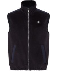 Billionaire - Jassen ,Blauw ,Katoen Velvet Short Vest - Lyst