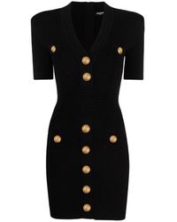 Balmain - Gebreide Mini-Jurk - Lyst