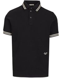 Moncler - Tops ,Zwart ,Katoen Polo Shirt Van Katoenpiqué - Lyst