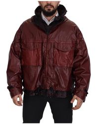 Dolce & Gabbana - Jassen ,Rood ,Katoen Bordeaux Katoenen Hoodie Met Ritssluiting - Lyst