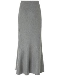 Pinko - Rokken ,Grijs ,Wol Midi Gebreide Rok - Lyst