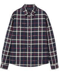 Gucci - Jassen ,Veelkleurig ,Katoen Tartan Cotton Jacquard Gewatteerd Overhemd - Lyst