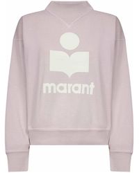 Isabel Marant - Hoodies & Sweatvesten ,Roze ,Katoen Roze Trui Met V-Naden - Lyst