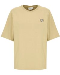 Maison Kitsuné - Camiseta de algodón verde con parche de logo - Lyst