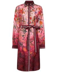 Gucci - Kleedjes ,Veelkleurig ,Rode Overhemdjurk Voor Vrouwen - Lyst