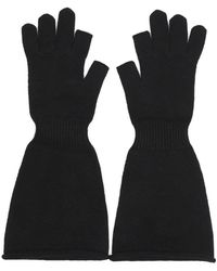 Rick Owens - Guanti in lana nera stile aw24 - Lyst