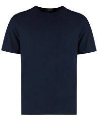 Herno - Tops ,Blauw ,Katoen Cotton Crew-Neck T-Shirt - Lyst