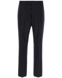 Thom Browne - Broeken ,Blauw ,Wol Marineblauwe Wollen Broek - Lyst