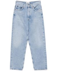 Agolde - Jeans ,Blauw ,Katoen Lichtblauwe Straight Jeans Met Regeneratief Katoen - Lyst