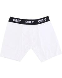 Obey - Ondergoed ,Wit ,Katoen Klassieke Boxers 2 Pack Wit - Lyst