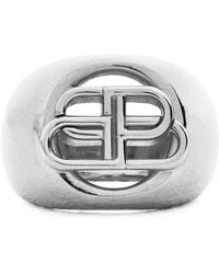 Balenciaga - Bb Signet Logo Ring - Lyst