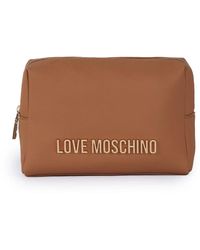 Love Moschino - Kamel ecopelle necessaire mit metall-logo - Lyst