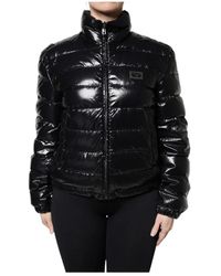 Dolce & Gabbana - Jassen ,Zwart ,Logo Plaque Puffer Jacket - Lyst