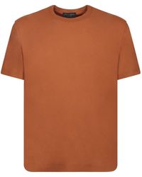 Dell'Oglio - Tops ,Bruin ,Bruine T-Shirt Met Moderne Silhouet - Lyst