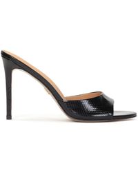 Kazar - Schwarze Mules Auf Einem Absatz Aus Geprägtem Leder - Lyst