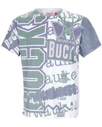 Mitchell & Ness - Tops ,Veelkleurig ,Katoen Milwaukee Bucks Nba T-Shirt Wit - Lyst