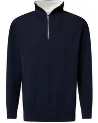 Baldessarini - Dunkelblauer Pullover Mit Weißem Kragen - Lyst