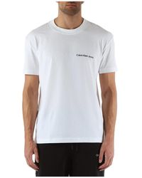 Calvin Klein - Baumwoll logo geprägtes t-shirt - Lyst