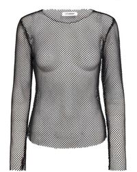 co'couture - Tops ,Zwart ,Polyester Zwarte Net Blouse Top - Lyst
