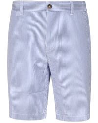 Mc2 Saint Barth - Blaue baumwoll-bermuda-shorts mit tasche - Lyst