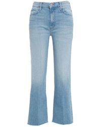 Mother - Jeans mit weitem bein und ausgefranstem saum - Lyst
