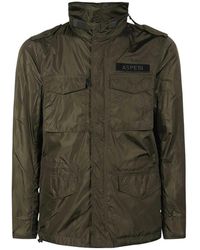Aspesi - Jassen ,Groen ,Nylon Multi-Pocket Nylon Jas - Lyst
