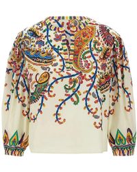 Etro - Overhemden ,Veelkleurig ,Katoen Katoenen Blouse Met Geplaatst Bloemen-Paisleyprint - Lyst