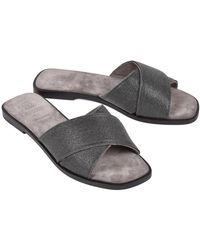 Brunello Cucinelli - Square Toe Flat Slide - Lyst