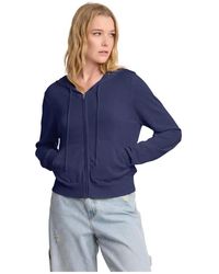 Kocca - Hoodies & Sweatvesten ,Blauw ,Zomer Chic Lichtgewicht Hoodie Met Rits - Lyst