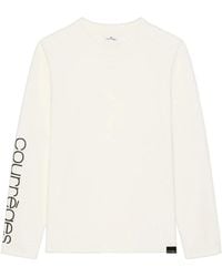 Courreges - Tops ,Wit ,Katoen Logo Print Long Sleeve T-Shirt - Lyst