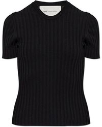 Ami Paris - Truien & Vesten ,Zwart ,Pleated Top - Lyst