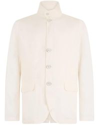 Herno - Jassen ,Wit ,Polyester Elegante Jas - Lyst