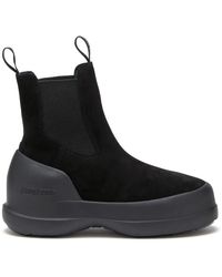 Moon Boot - Schwarze wildleder chelsea boots - Lyst