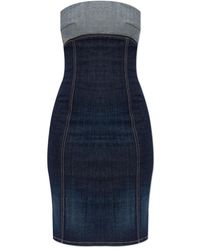 DSquared² - Indigo blau gepolstertes mieder kleid - Lyst