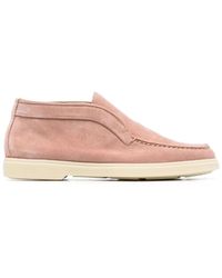 Santoni - Rosa leder loafers für frauen - Lyst