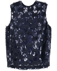 Semicouture - Tops ,Blauw ,Sleeveless Tops - Lyst
