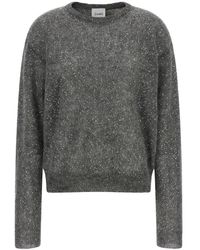 Nude - Truien & Vesten ,Grijs ,Pailletten Mohair Blend Trui Met Pailletten - Lyst