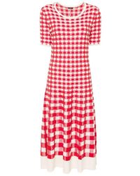 JOSEPH - Rotes vichy jacquard maxikleid - Lyst