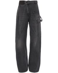 JW Anderson - Straight jeans,twisted worker graue denim jeans - Lyst