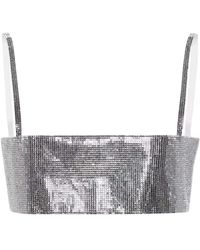 Nue - Tops ,Grijs ,Kristalversierde Metallic Tanktop - Lyst